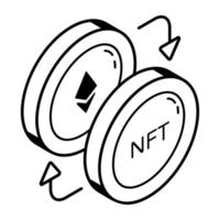 Modern linear icon of nft box vector