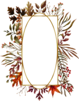 watercolor autumn frame clip art png