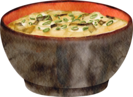 aquarelle soupe miso clipart png