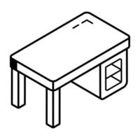 A study table editable line icon vector
