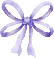 aquarelle violet ruban noeud clipart png