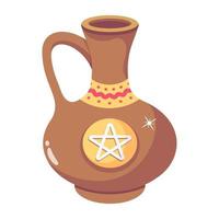 An arabic teapot flat icon design vector