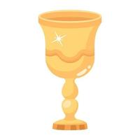 A gold chalice flat icon download vector