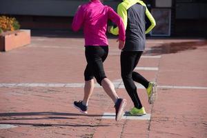 young  couple jogging photo