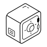 An icon of locker in isometric line design vector