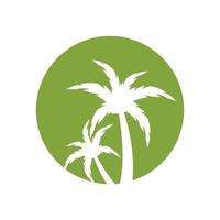 Ilustración de vector de plantilla de logotipo de verano de palmera