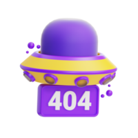 Ilustración de error 404 3d png