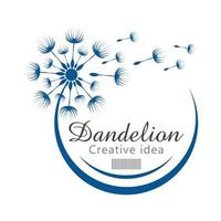 Dandelion flower logo vector template design