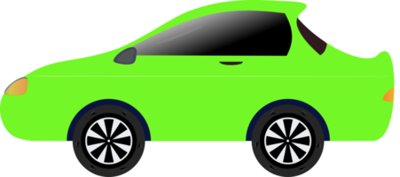 Model sport car bright green 4 wheel illustration graphic design png