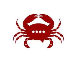 Red crab with bubble chat inside vector