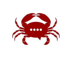 Red crab with bubble chat inside vector