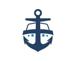 Anchor and ship inside design vector
