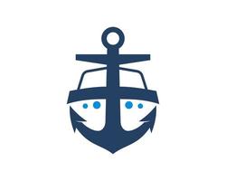 Anchor and ship inside design vector