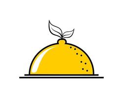 Lemon and cover food shape vector