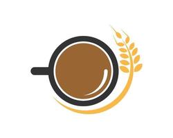 A glass of coffee with wheat vector