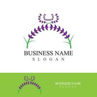 Fresh lavender flower logo vector