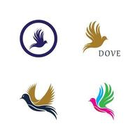 plantilla de logotipo de paloma de ala de pájaro