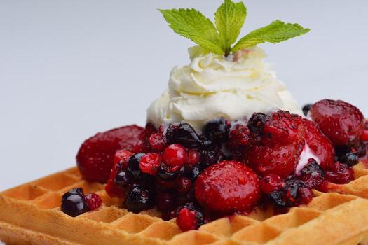 oblea de frutas de cerca foto