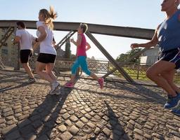 people group jogging photo