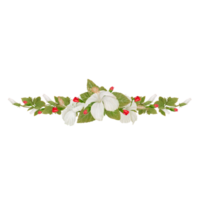 ramo de hibisco en acuarela con decoración curva png