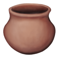 Illustration of Ancient pottery has a wide opening and a low form in Watercolor styles