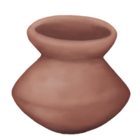 Illustration in Watercolor styles of Ancient Pottery in the Shape of a Vase png