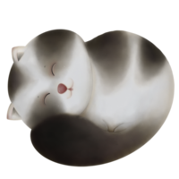 el personaje de dibujos animados de una adorable mascota es un lindo gato persa durmiendo en una ilustración de estilo acuarela png
