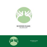 Bird wing dove logo template vector