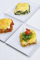 lasagna on white photo