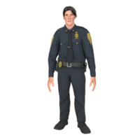 polis officer pojke 3d modellering png