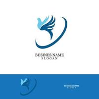 Bird wing dove logo template vector