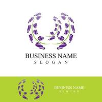 Fresh lavender flower logo vector