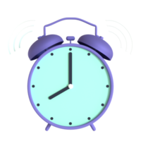 Alarm clock 3D rendering isolated on transparent background. Ui UX icon design web and app trend png