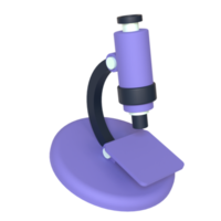 Microscope 3D rendering isolated on transparent background. Ui UX icon design web and app trend png