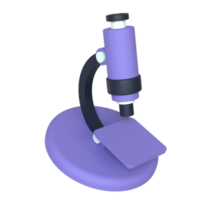 Microscope 3D rendering isolated on transparent background. Ui UX icon design web and app trend png