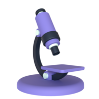 Microscope 3D rendering isolated on transparent background. Ui UX icon design web and app trend png