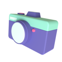 Camera 3D rendering isolated on transparent background. Ui UX icon design web and app trend png