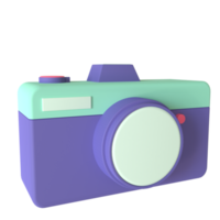 Camera 3D rendering isolated on transparent background. Ui UX icon design web and app trend png