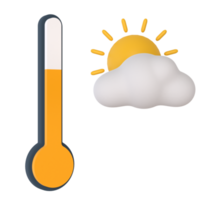 warm temperatuur staat 3d renderen geïsoleerd Aan transparant achtergrond. ui ux icoon ontwerp web en app neiging png