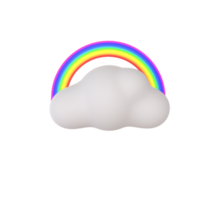 Rainbow 3D rendering isolated on transparent background. Ui UX icon design web and app trend png
