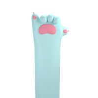 sällskapsdjur Tass tecken. katt hand. ringa upp. 3d tolkning på transparent bakgrund png