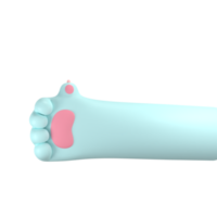 sällskapsdjur Tass tecken. katt hand. tycka om. 3d tolkning på transparent bakgrund png