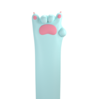 sällskapsdjur Tass tecken. katt hand. sten. 3d tolkning på transparent bakgrund png