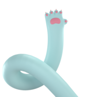 signo de pata de mascota. mano de gato Hola. Representación 3d sobre fondo transparente png