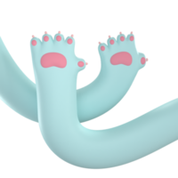 signo de pata de mascota. mano de gato Hola. Representación 3d sobre fondo transparente png