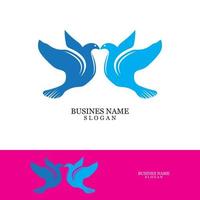 Bird wing dove logo template vector