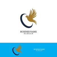 Bird wing dove logo template vector