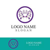 Fresh lavender flower logo vector