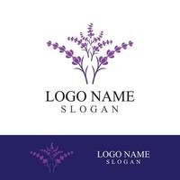 Fresh lavender flower logo vector