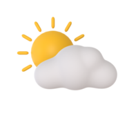 sonniges Wetter 3D-Rendering isoliert auf transparentem Hintergrund. ui ux icon design web- und app-trend png